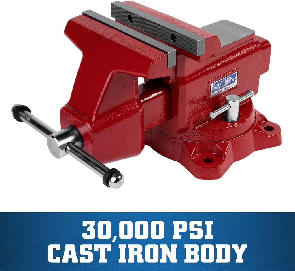 Wilton Utility HD Bench Vise, 8' Jaw Width, 8-1/2' Jaw Opening, 4-1/2' Throat (Model 648UHD)