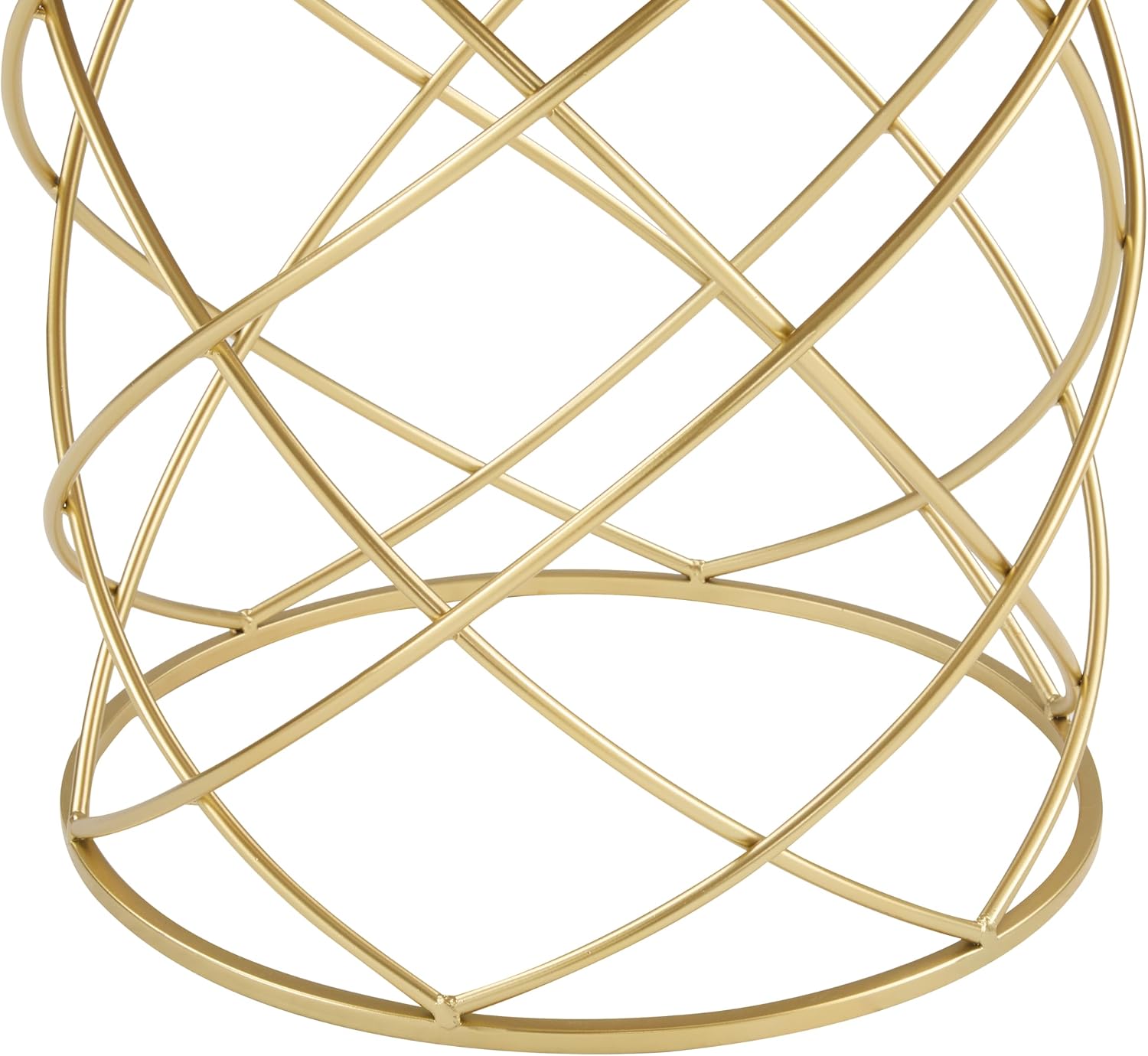 Christopher Knight Home Vevia 17' Golden End Table, Metal Accent Table, Round Wooden Top, Nesting Designed Home Decor, Birdcage Small Coffee Tables for Living Room, Bedroom, No Assembly, Natural+Gold