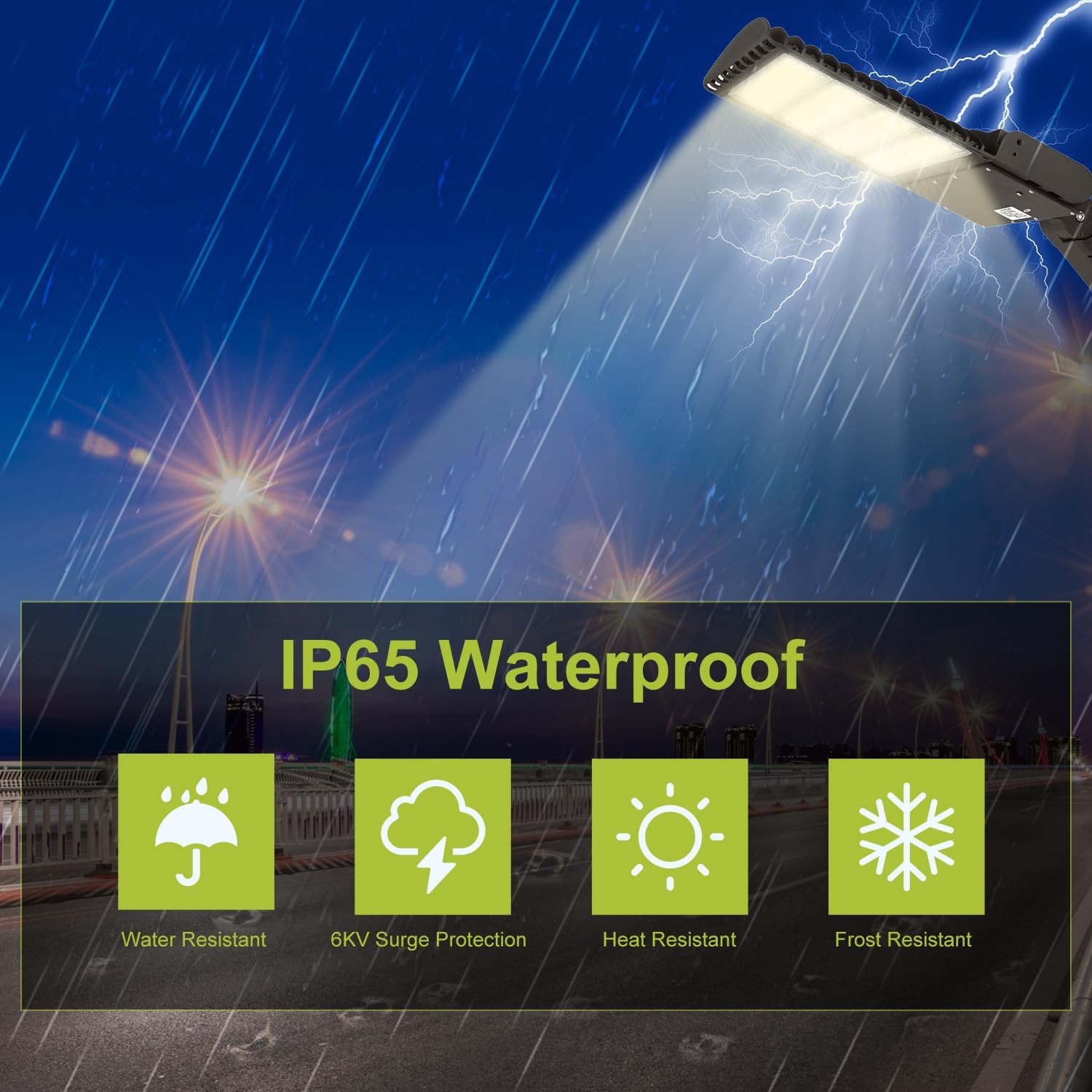 LED Parking Lot Light 400W 5700K 56000LM Commercial Shoebox Area Street Park Roadside Lighting Pole Fixture Super Bright IP65 Waterproof Outdoor Slip Fitter Mounting ETL Listed