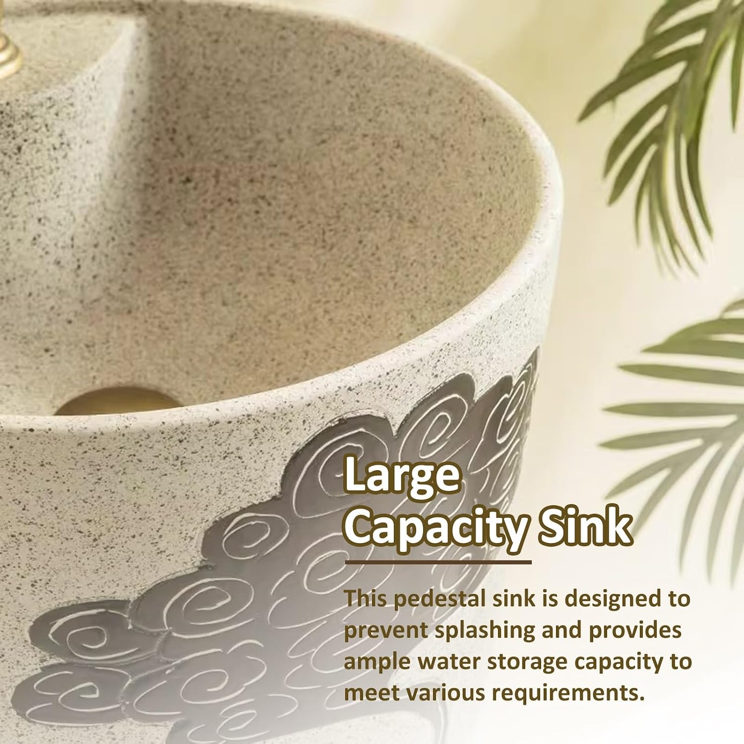 Durable Bathroom Sink Combo - Sturdy Pedestal Vessel Sink Set for Kitchen Toilet Long-Lasting Drain Solution 2-Piece Modern Design for Home Use,3467 Set 1
