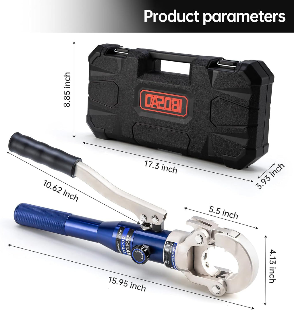 Copper Tube Fittings Hydraulic Pipe Crimping Tool with 1/2',3/4' and 1' Jaw Copper Pipe Press Crimper Pressing Pliers, with Pipe Cutter