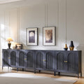 IFGET Modern Buffet Cabinet with Storage, 123.5' W Fluted Arched Sideboard Cabinet w/Adjustable Shelves, Wooden Modular Coffee Bar for Dining Room, Kitchen, Living Room, Entryway, Dark Grey