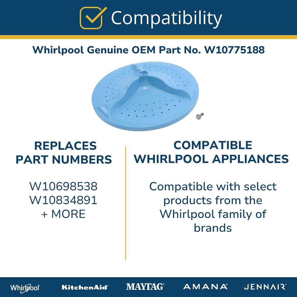 Whirlpool W10775188 OEM Washer Washplate