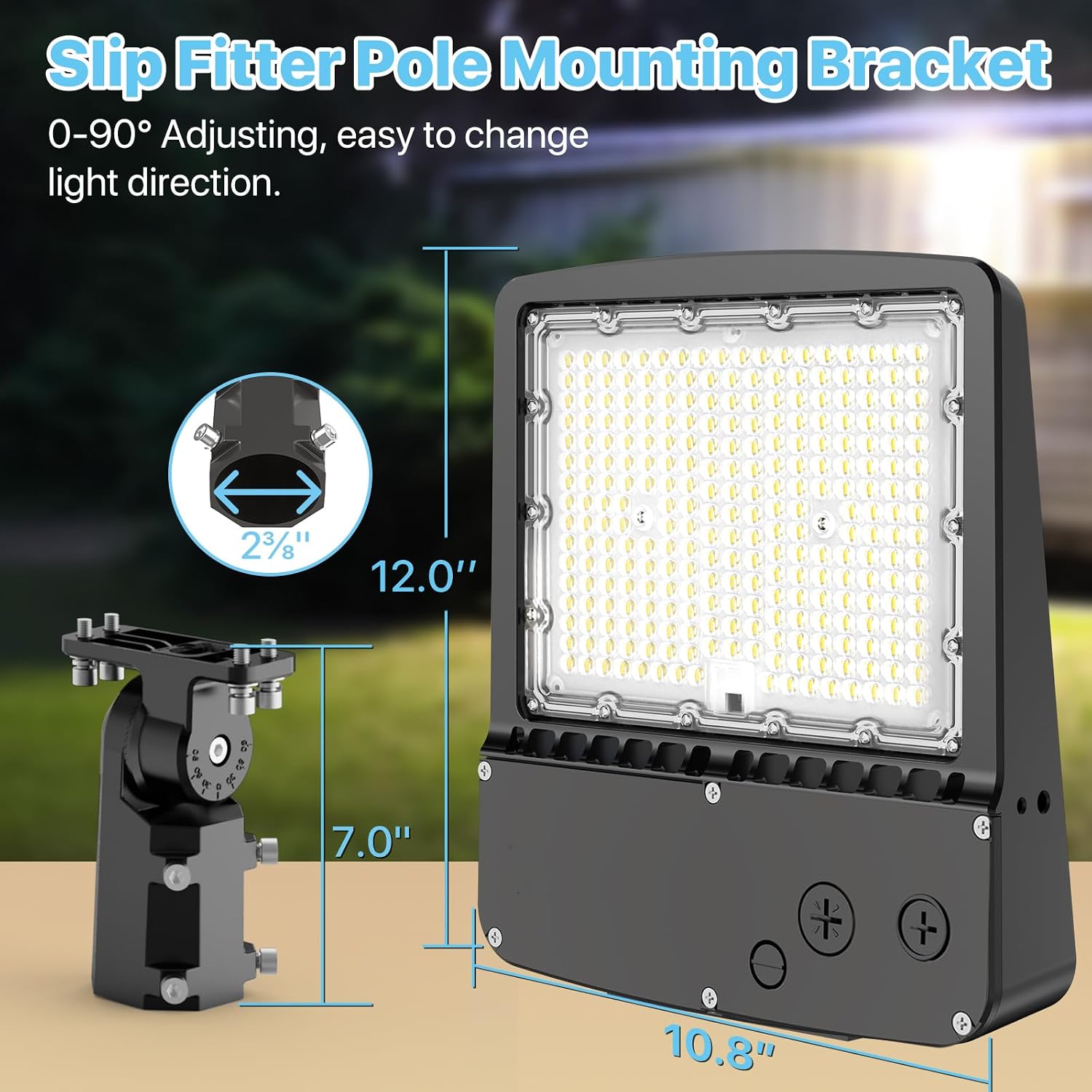 HYPERLITE Parking Lot Light 200W - 30000LM UL Listed Dusk to Dawn LED Parking Lot Light Pole with Slip Fitter - 5000K IP65 Outdoor Commercial Street Area Lighting for Driveway Sport Barn Yard, 3Pack
