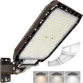 HiBay Dusk to Dawn LED Parking Lot Flood Light Outdoor, 240W 200W 180W 3CCT 38400LM Commercial Street Area Lighting 160LM/W, IP65 Photocell Security Shoebox Light,Wall or Pole Mount, 100-277V, ETL