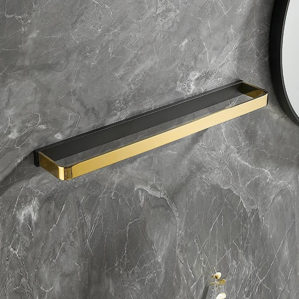Towel Rail for Bathroom,Light All Copper Solid Hand Towel Holder,Bathroom Rail,Wall-Mounted Towel Bar/Single Rod Black Gold 60Cm,Single Rod Black Gold 60cm-a