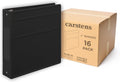 Carstens 2-Inch Heavy Duty 3-Ring Binder - Side Opening, Black, Durable Plastic, No-Gap Rings, Waterproof Covers, No Pockets, Holds 300 Letter-Sized Sheets, BPA-Free, Made in USA (5829-3R), Case of 16