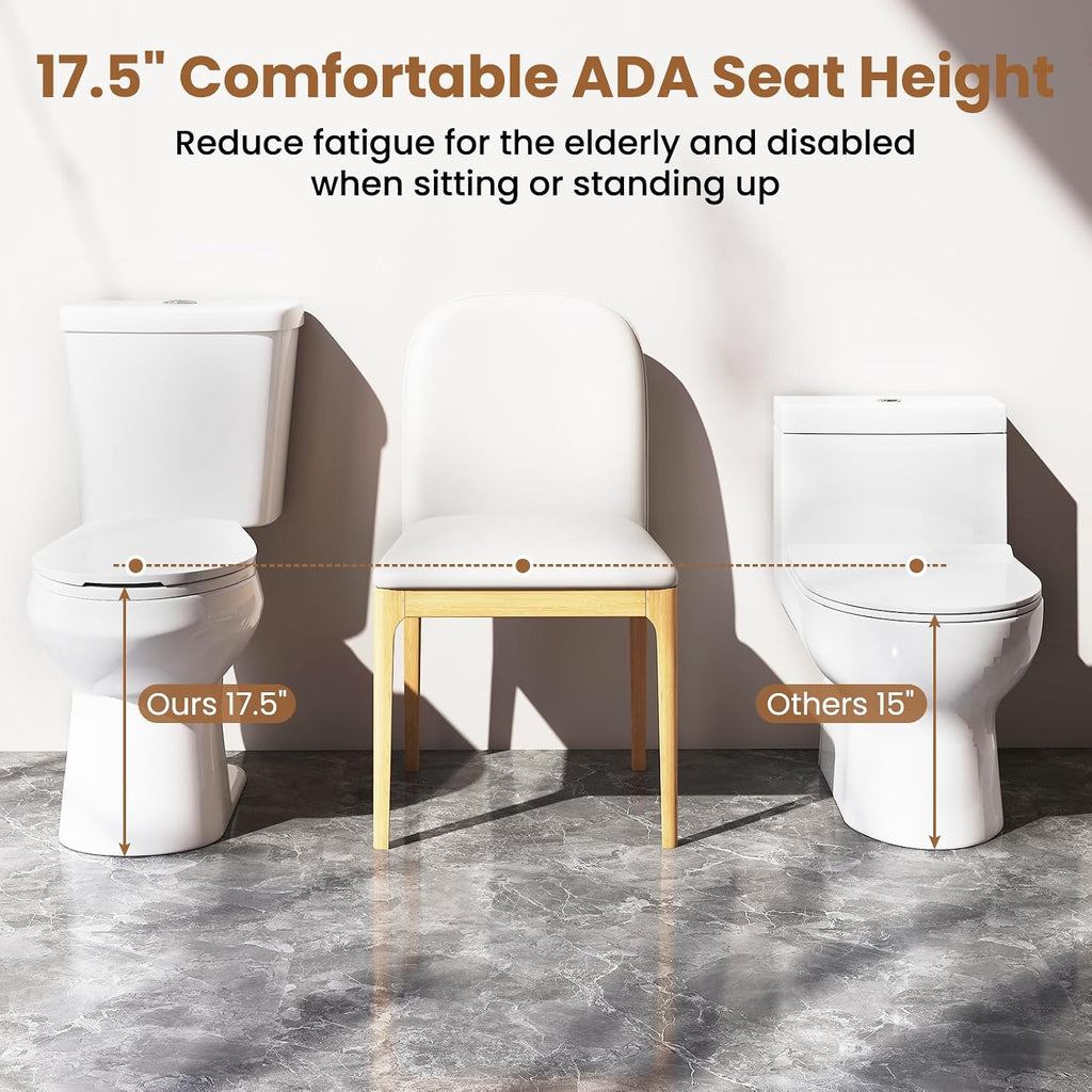 Giantex Two-Piece Elongated Toilet with 17.5' ADA Comfort Height Seat, Powerful Dual Flush 1.1/1.28 GPF, MAP 1000g, Soft Close Seat & 12' Rough-In, Water Sense, cUPC and CEC Approved, Load 880Lbs
