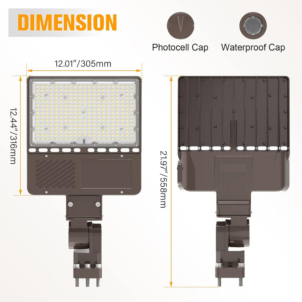 NGT LED Parking Lot Light 150W 22500 LM, LED Shoe Box Light Wall Mount, 5000K LED Pole Lights IP65 Waterproof Dusk to Dawn Outdoor Light Commercial Area Flood Lighting, 100-277V, UL Listed