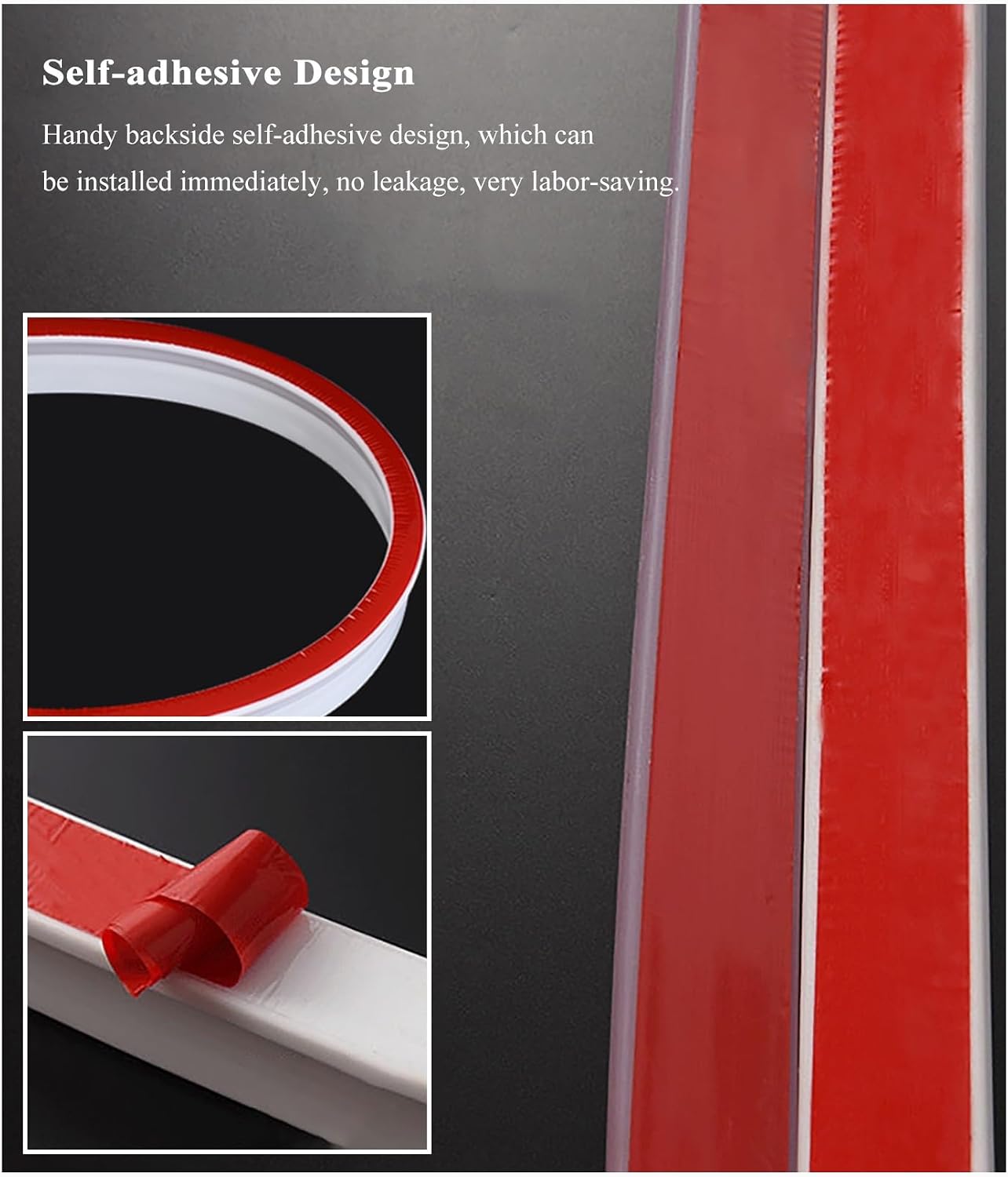 Shower Splash Guard for Walk In Shower, 7 10 CM Tall Floor Water Barrier Collapsible Water Retaining Strips/ Stopper/ Fixed Base for Bathroom Threshold Sliding Glass Door, Black Blocker Surrounds(H 10