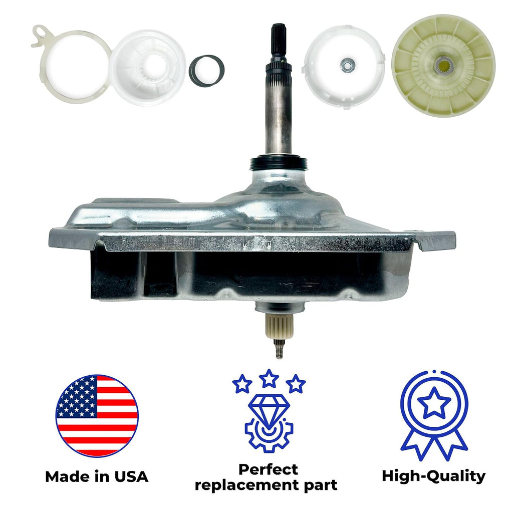 W11454734 Washer Gear Case Replaces AP6993915, W11035751, W10771760, W10006481, W10870913 (Transmission) Works with Maytag Whirlpool Kenmore Crosley, Shaft 4 3/8 in Seal 3.2in and W10721967 Cam Kit