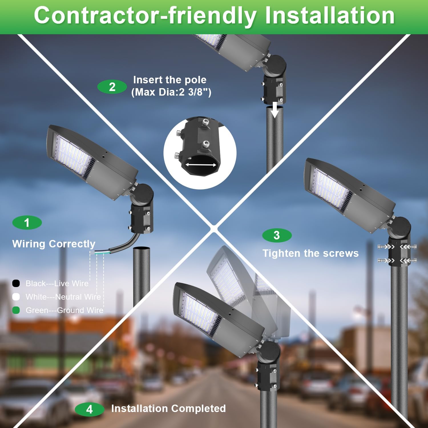 100W LED Parking Lot Light, 14000LM(140lm/w) LED Shoebox Area Light (350W HID/HPS Equivalent), 5000K Dimmable Outdoor Commercial Street Lighting - Slip Fitter Mount, IP65 AC100-277V