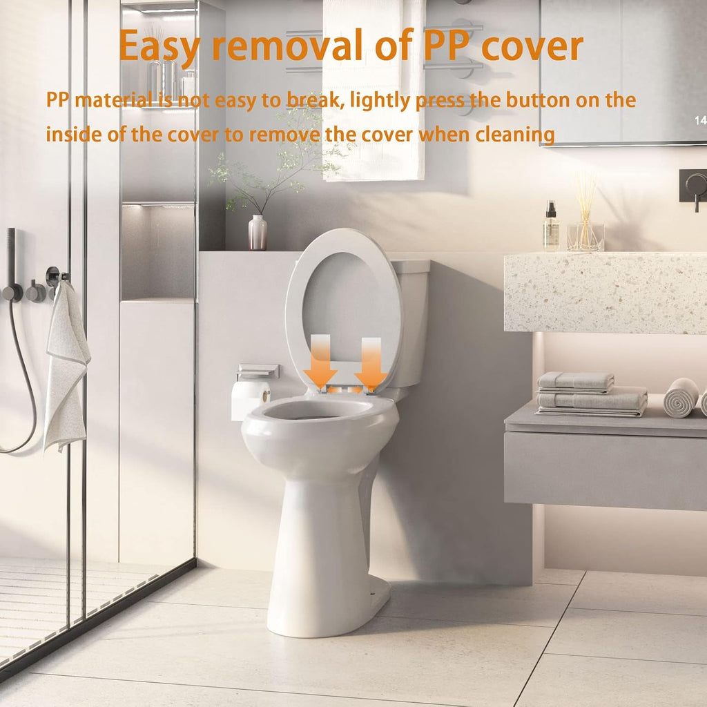Simple Project 21' Elongated Tall Toilet | Two-piece High Toilets With Standard 12-in Rough-in | Single Flush High Toilets For Seniors, Disabled & Tall Person