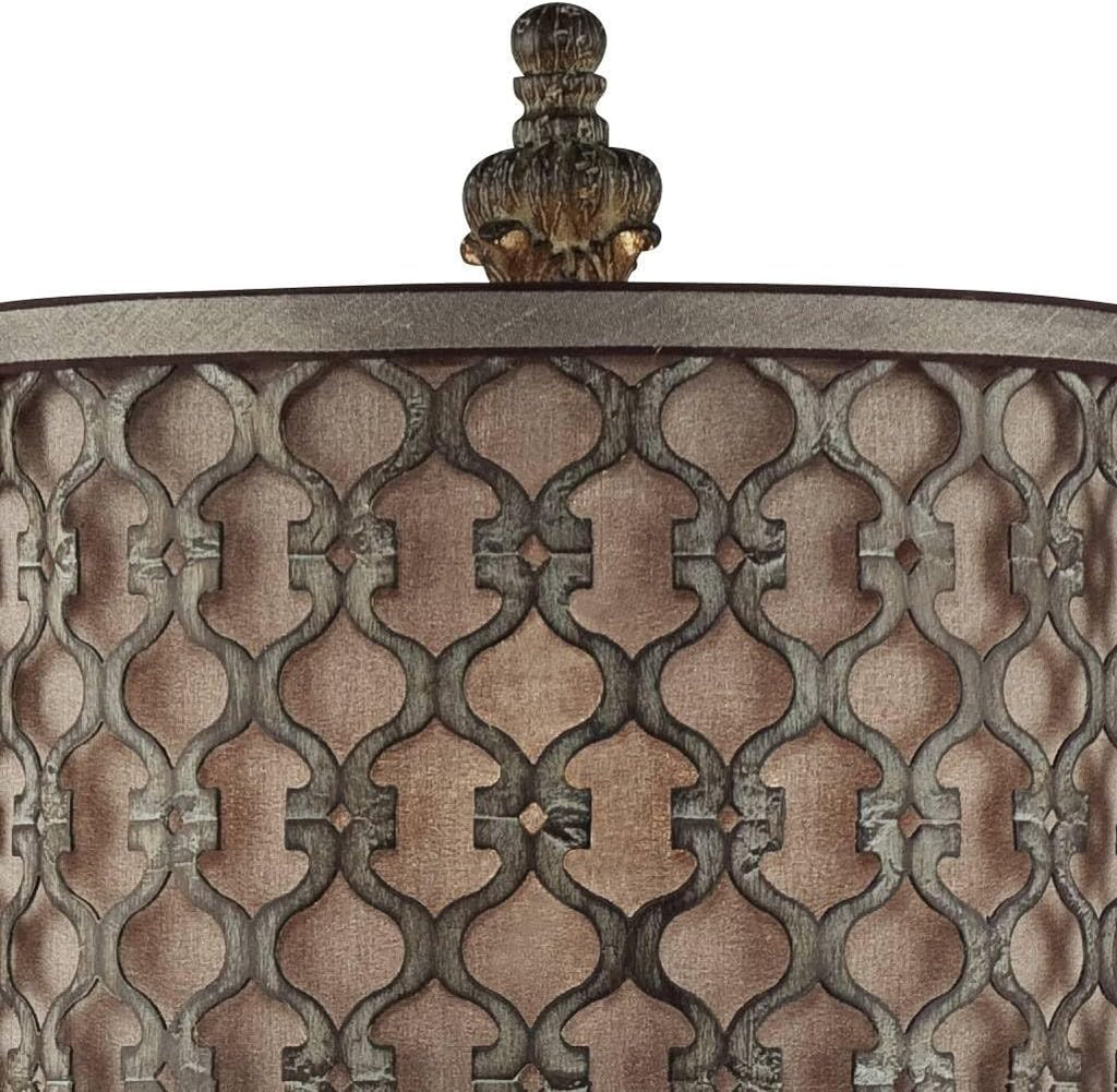Regency Hill Vichelis 34' Tall Skinny Candlestick Buffet Traditional Vintage End Table Lamps Set of 2 Beige Metal Fabric Shade Living Room Bedroom Bedside Nightstand House Office Home Reading
