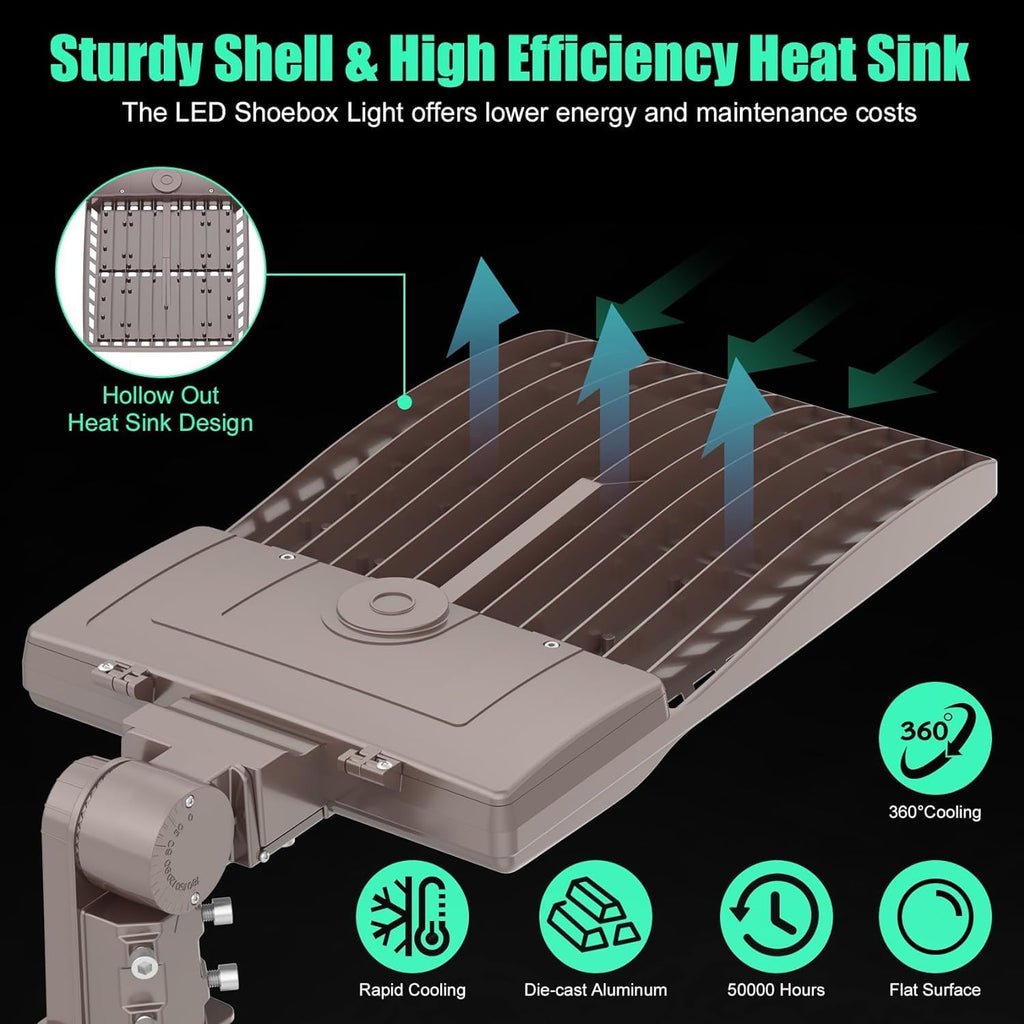 2Pack 400W LED Parking Lot Light 56,000 LM, UL Listed Industrial Parking Lot Flood Lights, Street Area IP65 5000K Waterproof 100-277VAC, Stadium Lights Outdoor LED Pole Light w/Slip Fitter