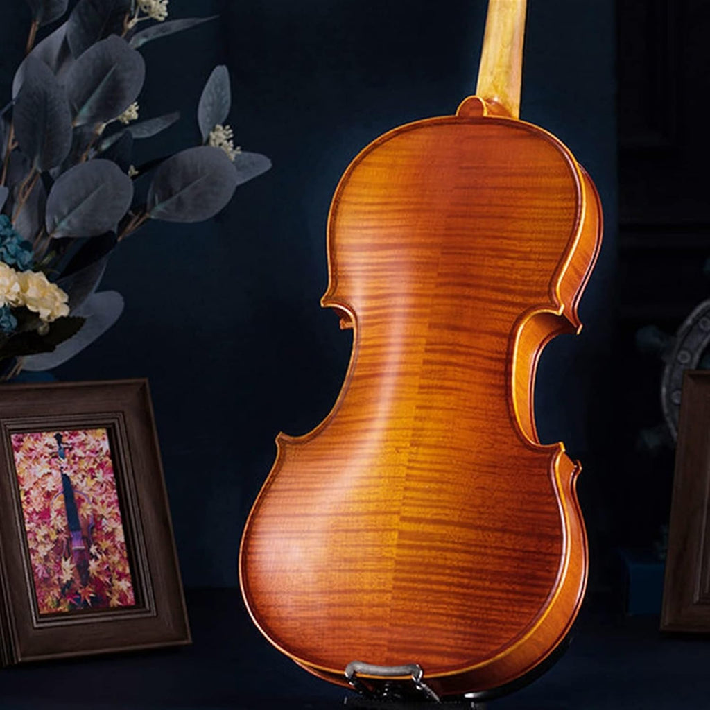 TSTS European Spruce Handmade Solid Wood Professional Violin Natural Maple Pattern Violin Musical Instrument Adults Violins (Color : 4/4)