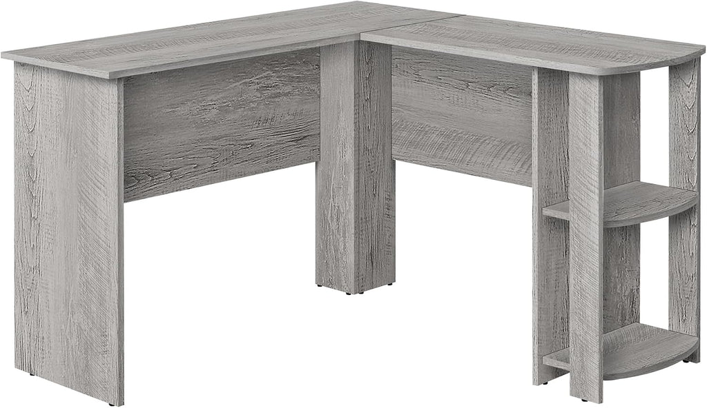 Monarch Specialties I 7720 Computer Desk, Home Office, Corner, Storage Shelves, 48' L, L Shape, Work, Laptop, Laminate, Grey, Contemporary, Modern
