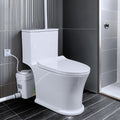 750W High Power Macerating Toilet with Pump for Basement, 36ft Vertical Upflush, 4 Inlets for Basin/Laundry/Shower, Dual-Flush Elongated Chair Height Toilet, Nano-glaze Finished