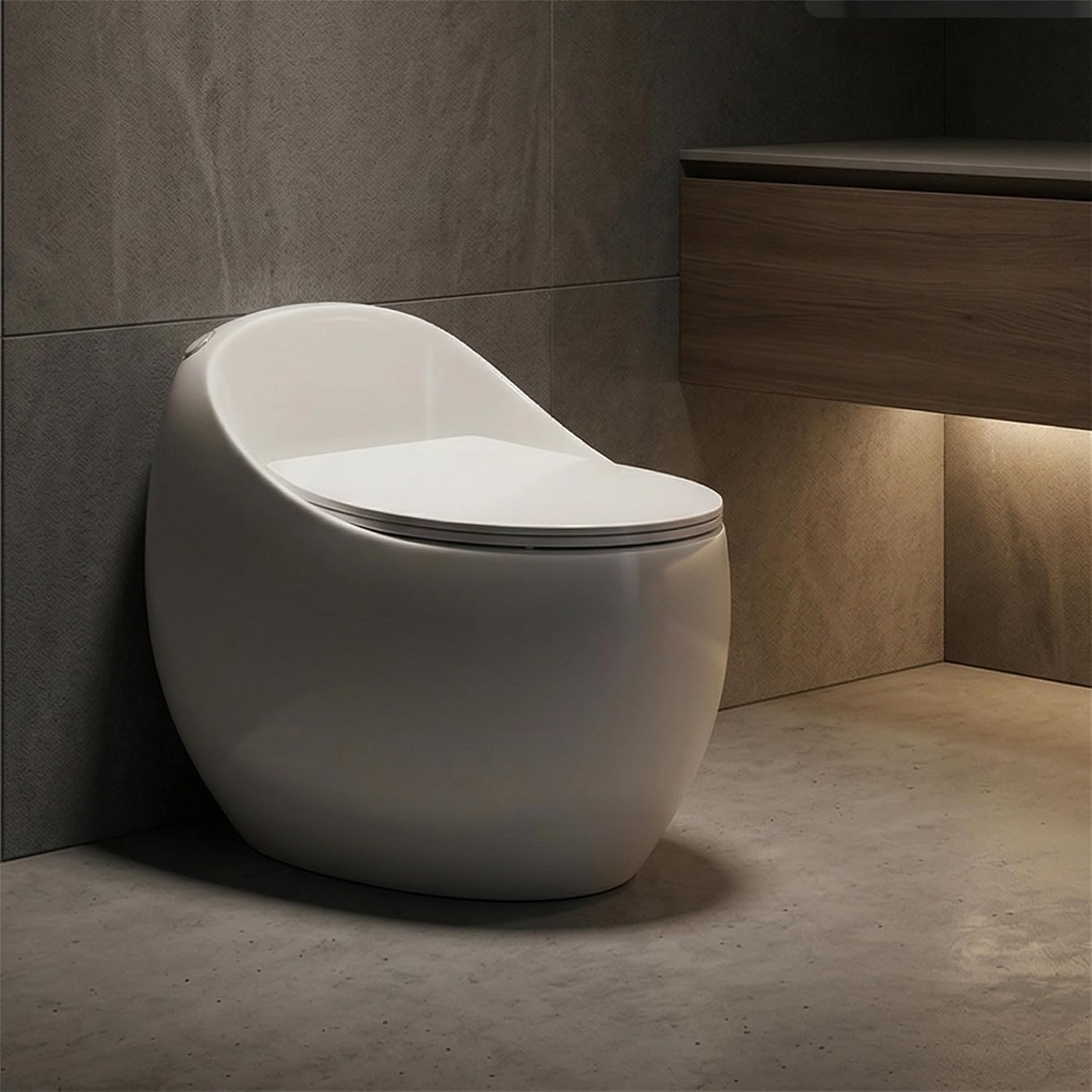 Compact One Piece Toilet, Pressure Assisted Flush 1.45 Gallons GPF Elongated Standard Toilet for Bathroom, 12' Rough-In, Floor Mounted Comfort Height, White (Seat Included)