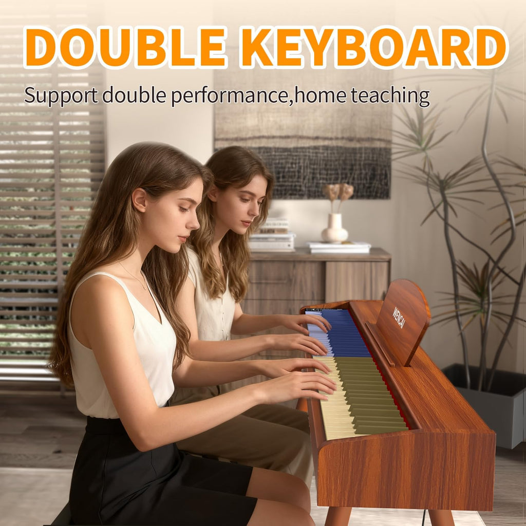 WENCAI Digital Piano 88-Key Fully Weighted Keyboard - Hammer Action Electric Piano, Full-Size Wooden Pianos for Beginner Professional Adults with Sheet Music Stand Triple Pedal