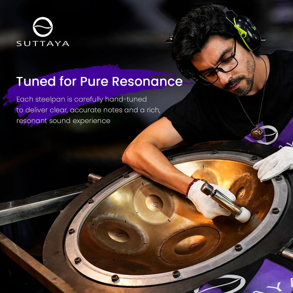 9-Note Steelpan (Steel drum) with Collapsible Stand - Educational Musical Instrument for Beginners and Hobbyists by Suttaya