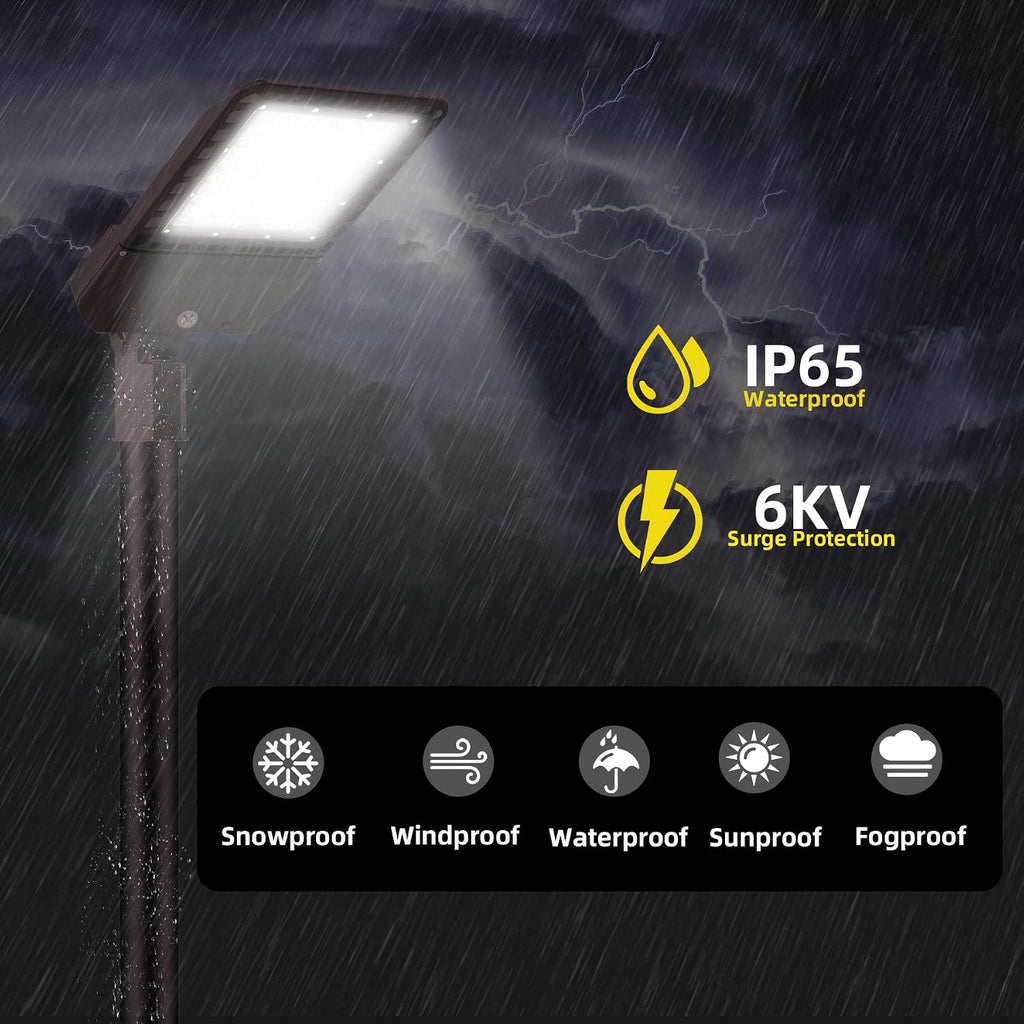 200W LED Parking Lot Lights Outdoor with Dusk to Dawn,28000LM 5000K Commercial Street Shoebox Pole Lighting with Slip Fitter,LED Flood Lights for Stadium Driveway, IP65 Waterproof,ETL Listed 4 Pack