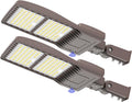 BBESTLED 2 Pack 320W LED Pole Light Outdoor Parking Lot Lights Dusk to Dawn 44800LM IP65 5000K Shoebox LED Light with Slip Fit Mount Area Street Stadium Roadway Lighting 100-277VAC Input