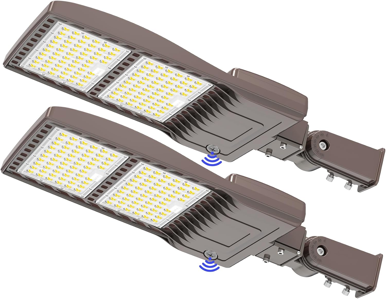 BBESTLED 2 Pack 320W LED Pole Light Outdoor Parking Lot Lights Dusk to Dawn 44800LM IP65 5000K Shoebox LED Light with Slip Fit Mount Area Street Stadium Roadway Lighting 100-277VAC Input