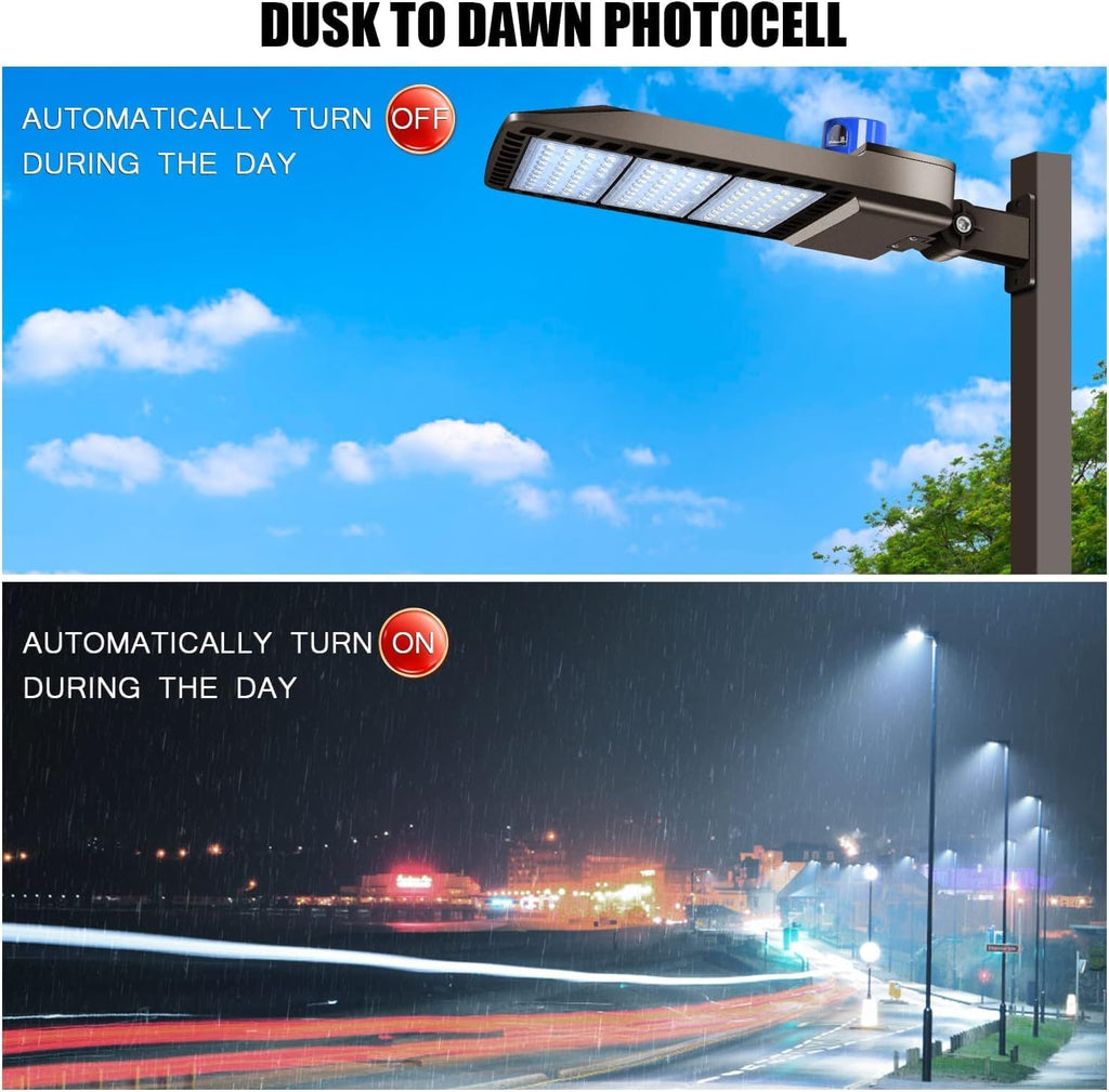 Juyace 2 Pack 300W LED Parking Lot Outdoor Wall Mount Light for Street | Dusk to Dawn,IP65 Waterproof,100-277V, Security Area lighting, Exterior Flood Commercial Outside lights