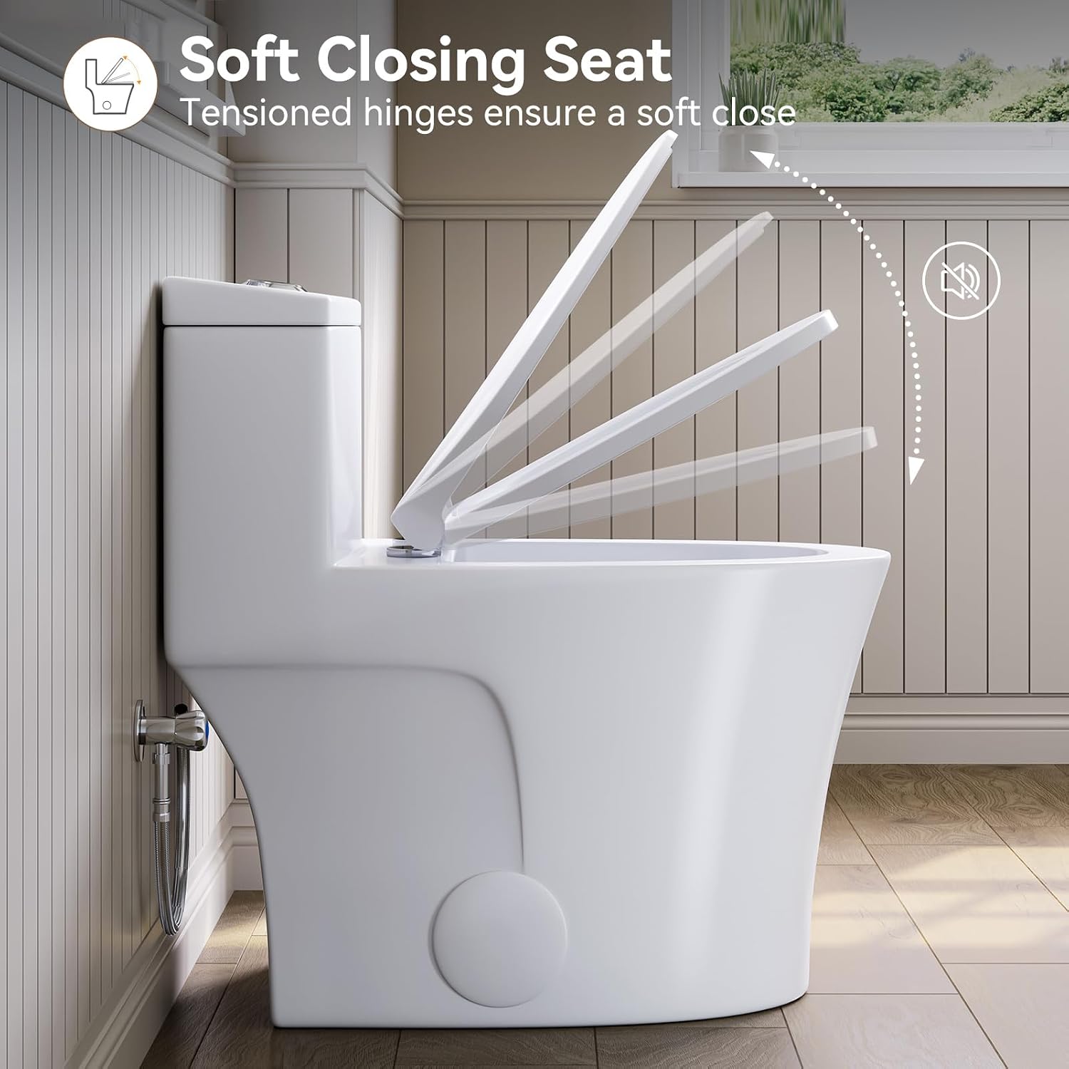 HOROW T0338WM Elongated One Piece Toilet Matte White, ADA Toilet 17.3' with Comfort Chair Height Seat, 1.1/1.6 GPF Powerful Dual Flush Toilet for Bathroom