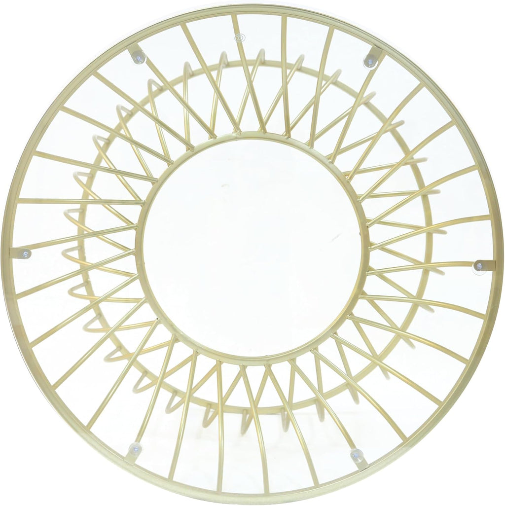 Christopher Knight Home 27.50' Coffee Table, Large End Table, Hourglass Curved Lines Frame, Metal Frame, Clear Tempered Glass Top, Chic Home Decoration, Accent Side Tables for Living Room, Gold