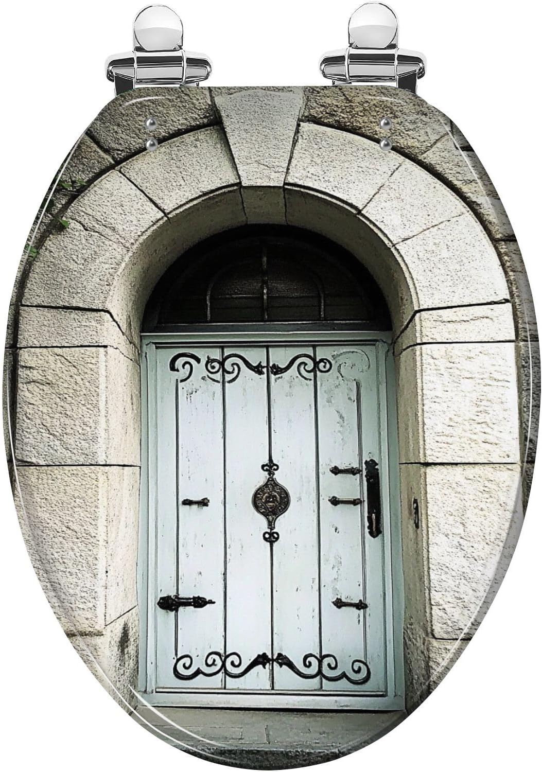 Elongated Toilet Seat Old entrance Resin Toilet Seat Slow Quiet Close Lid with Quick-Release Hinges Cover Bumpers Easy to Clean Install