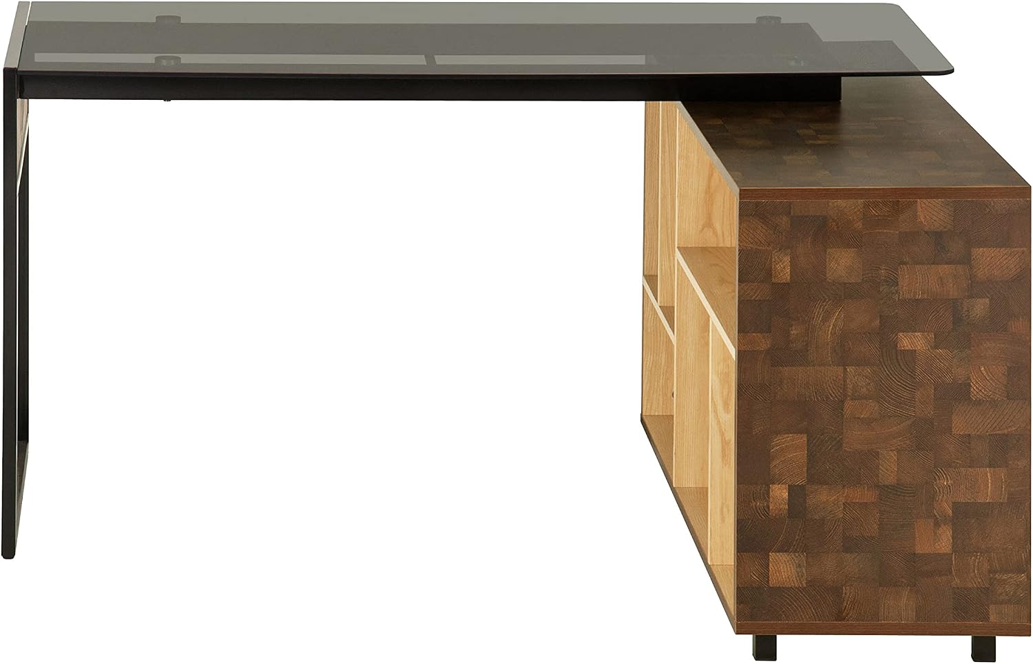 Techni Mobili L-Shape Corner Desk with Multiple Storage, Oak