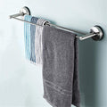 Towel Holder Bathroom Towel Bar with Vacuum Suction Cup Double Towel Holder and No Drill Wall Mount Shelf Rack for Clothes, Washcloths Polished Chrome