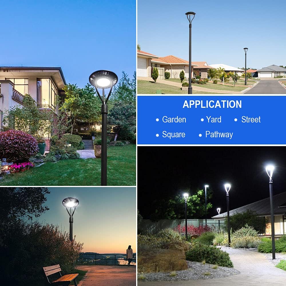 OSTEK LED Post Top Light Outdoor, 80W/100W/120W/150W Selectable, 3CCT 3000K/4000K/5000K, Dusk to Dawn Photocell, 0-10V Dimmable IP65 LED Pole Light for Parking Lot Garden Roadway Area Lighting