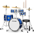 AODSK Drum Sets 5-Piece for Beginners, 14 inch Full Size Complete Drum Kit with Adjustable Throne, Cymbal, Hi-Hat, Pedal & Drumstick