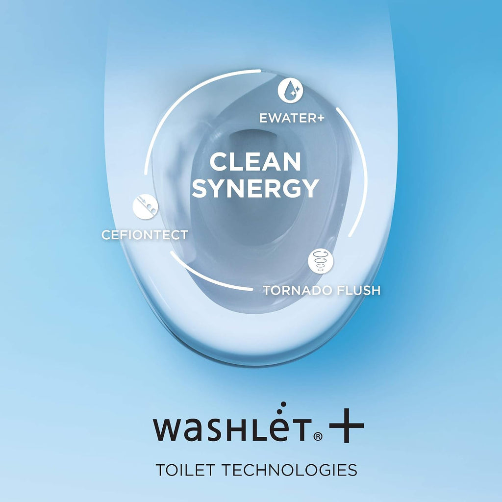 TOTO® WASHLET+® Drake® II 1G® Two-Piece Elongated 1.0 GPF Toilet and WASHLET+® S500e Contemporary Bidet Seat, Cotton White - MW4543046CUFG#01