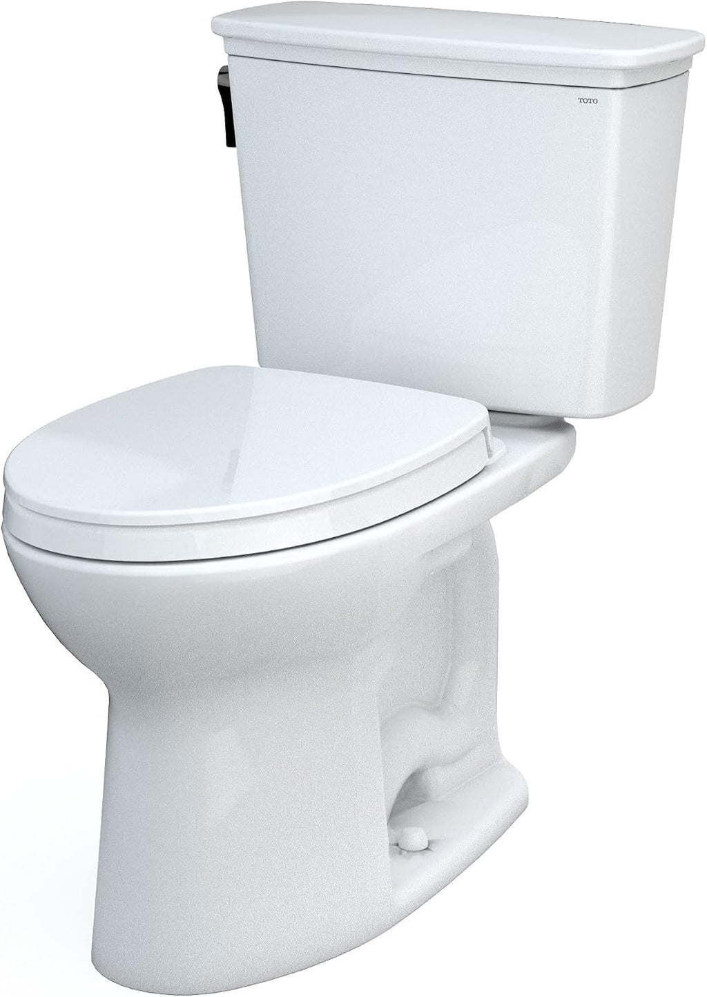 TOTO Drake Transitional Two-Piece Elongated 1.28 GPF Universal Height TORNADO FLUSH Toilet with 10 Inch Rough-In, CEFIONTECT, and SoftClose Seat, WASHLET+ Ready, Cotton White - MS786124CEFG.10#01