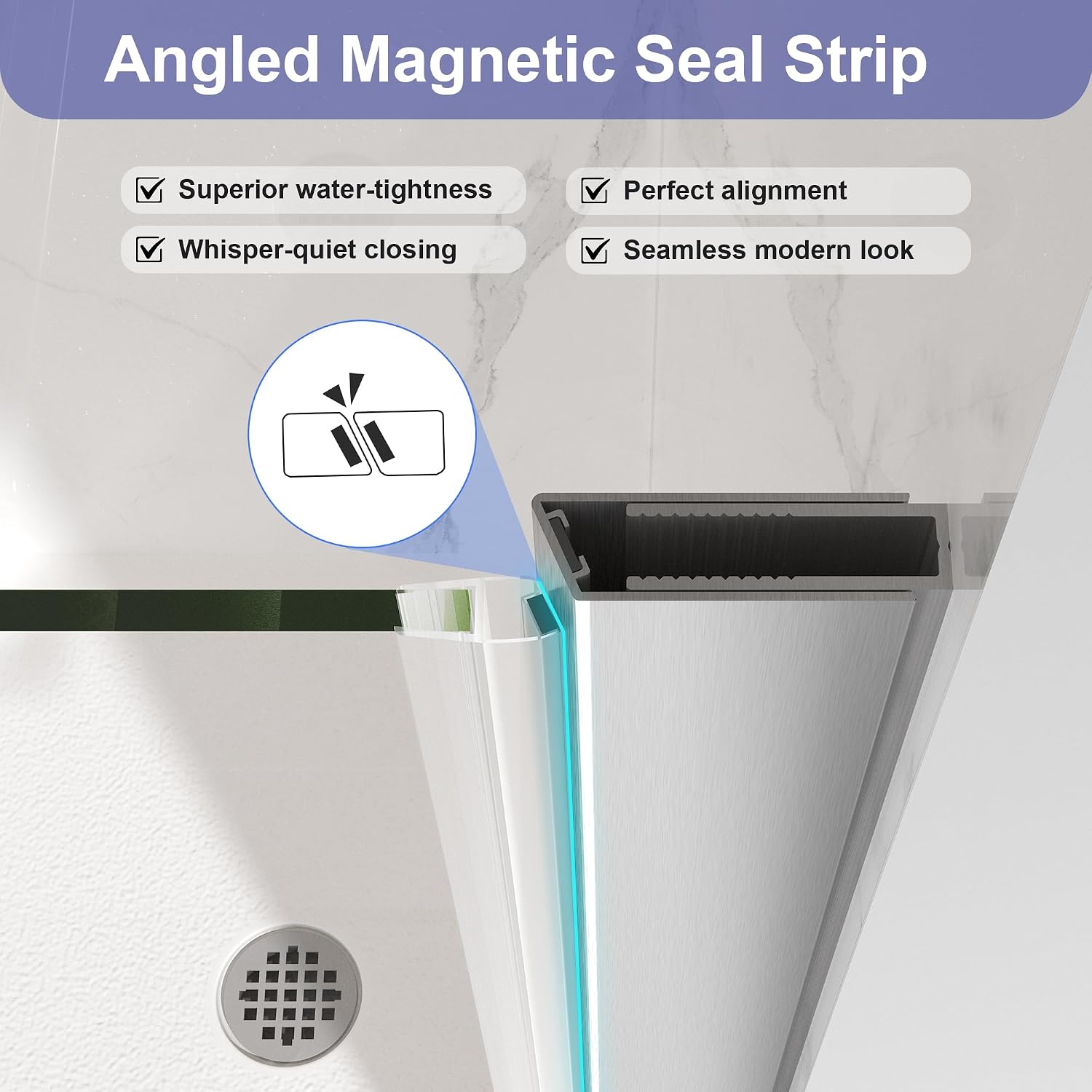 Frameless Pivot Shower Door 30'-32' W x 72' H, Swing Shower Glass Doors with Nano Explosion-Proof Film Tempered Glass 1/4'(6mm) Reversible Installtion, Brushed Nickel Finish
