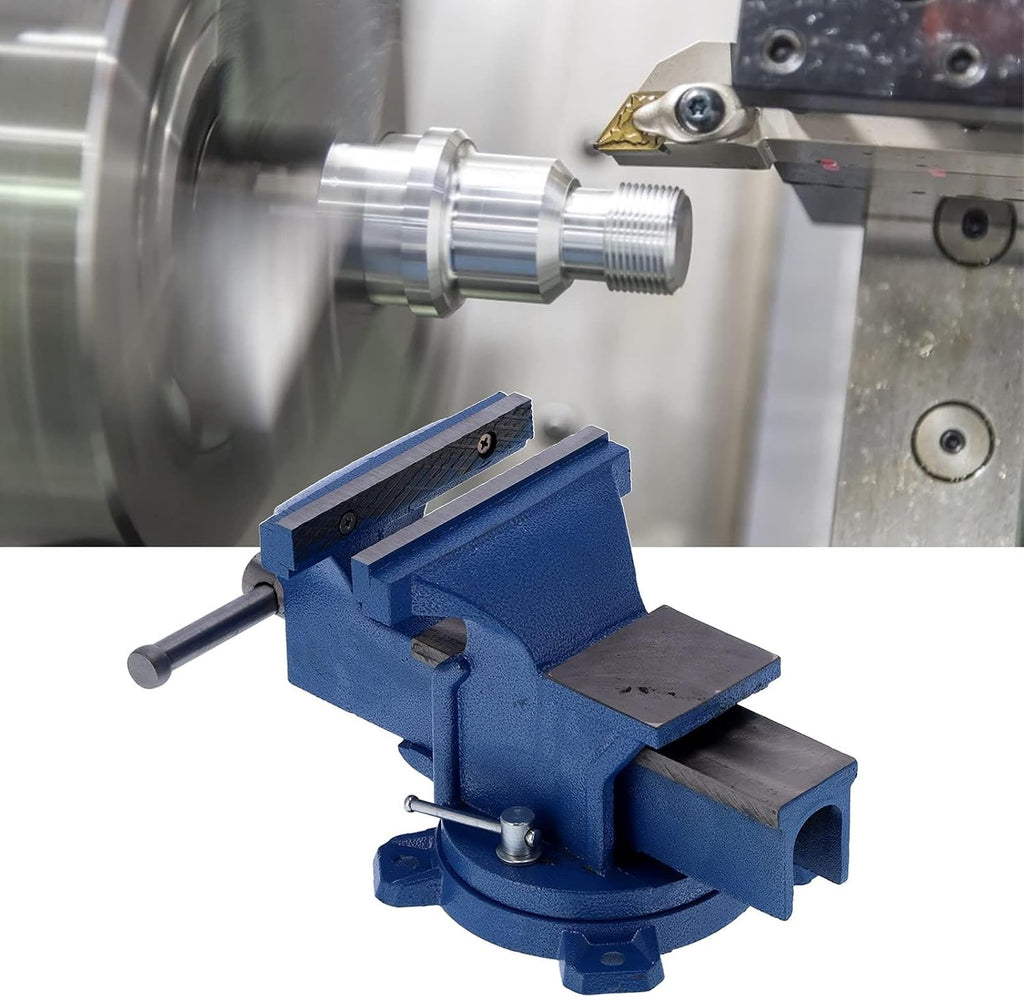 Bench Vise, 6in Locking Bench Vise, 360 Degree Swiveling Base Soldering Bench Vise with Anvil, Non‑Slip Manual Locking Multipurpose Bench and Pipe Vise