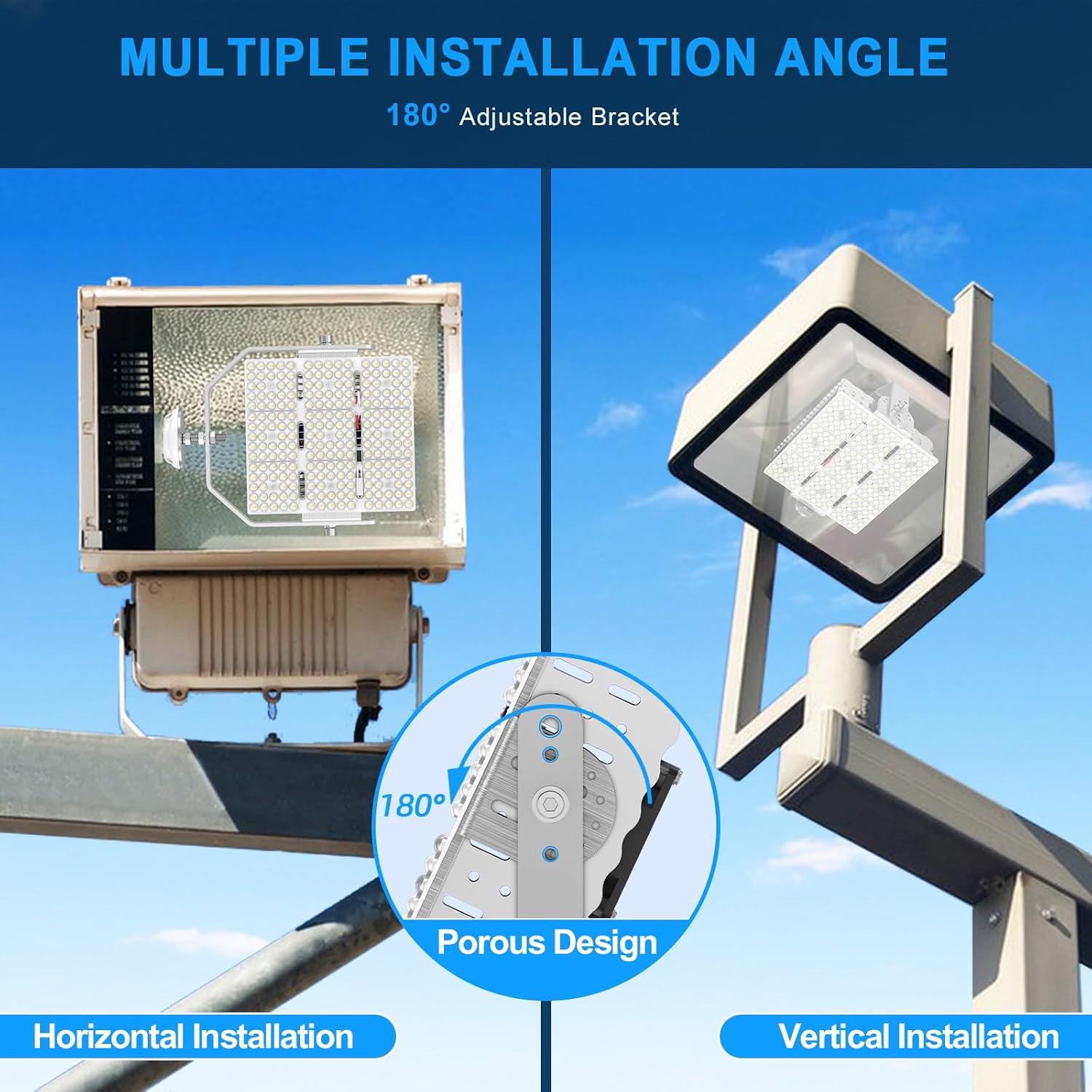 4Pcs 150W Shoebox LED Retrofit Kits (650W MH/HPS Replacement) 100-277V 5000K 21750LM E39 Mogul LED Parking Lot Retrofit Lights for Tennis Court High Bay Street Area Lighting Fixture ETL