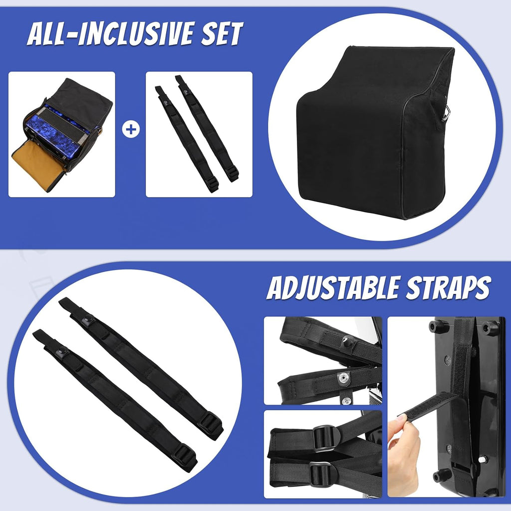 Accordions,22 keys Accordion,8 Bass Student Piano accordions Suitable for beginners and students Lightweight and portable, comes with a backpack and adjustable straps (8 Bass, Blue)