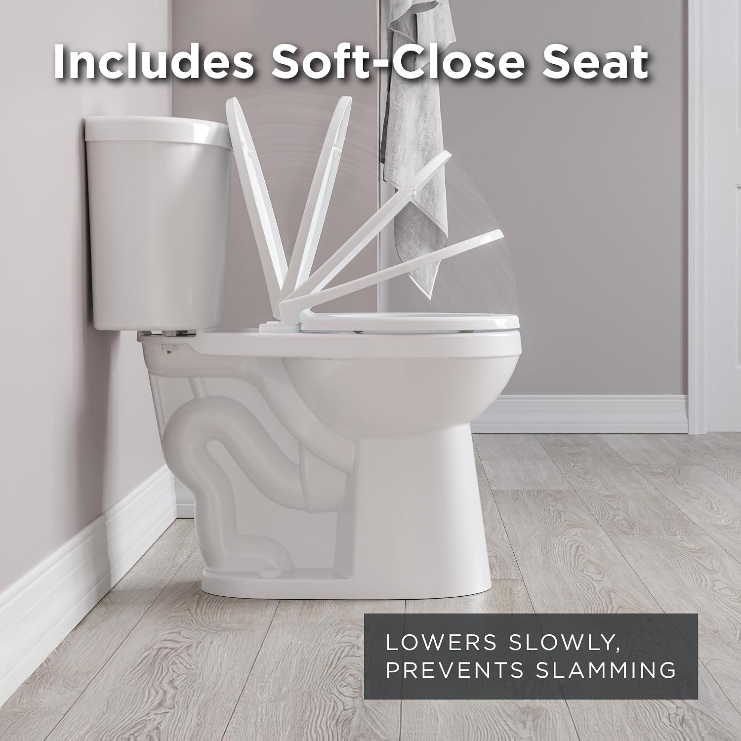 Gerber Maxwell Select Round Dual-Flush 1.0/1.28 GPF Two-Piece Toilet, ADA Chair Height, 12-in Rough-In, High Efficiency, Soft-Close Seat & Install Kit with Wax Ring, White, GRD49220E