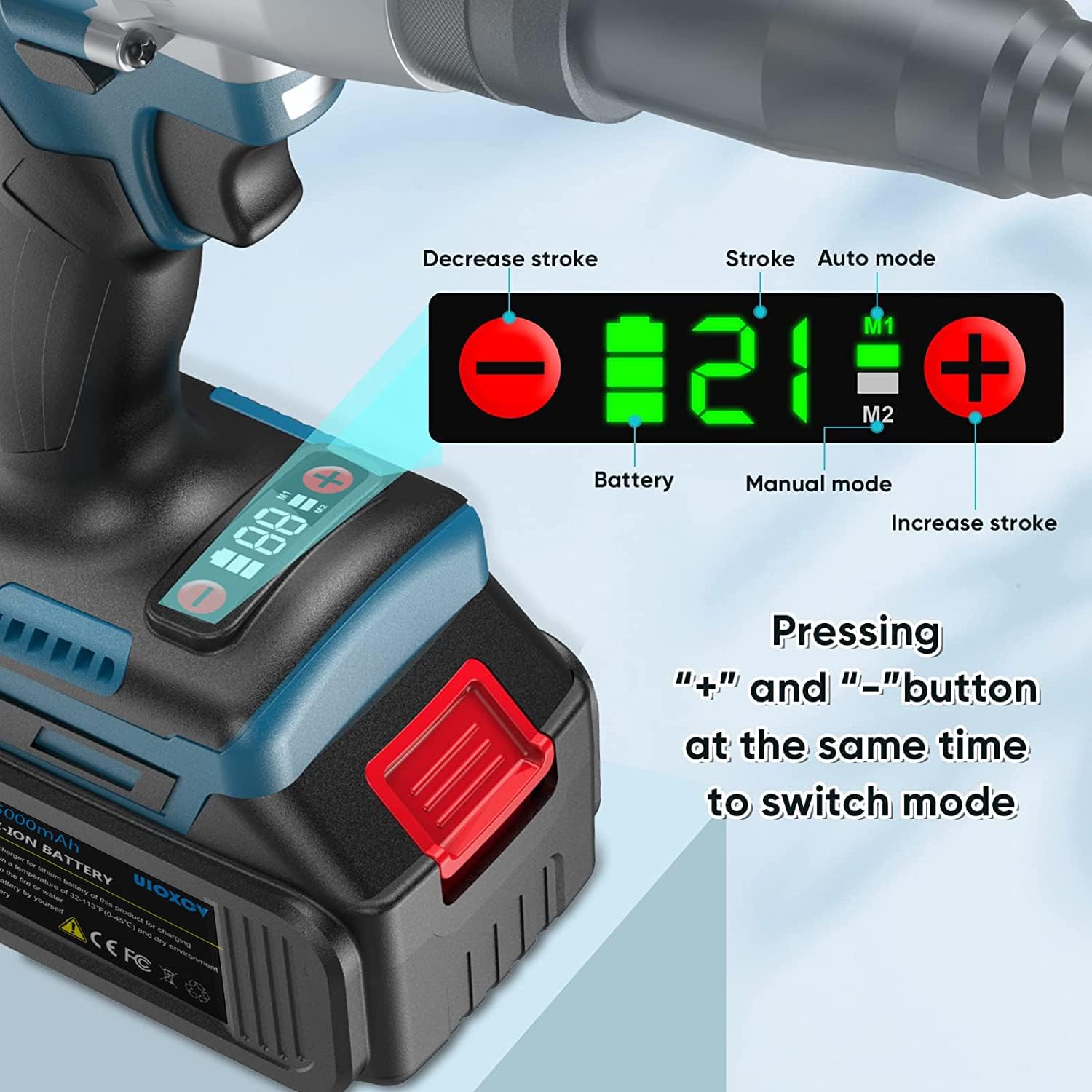2-in-1 Electric Rivet Nut Gun for Rivets(1/8'', 5/32'', 3/16') & Rivet Nuts (1/4',5/16',3/8') with 2 Battery, Cordless Pop Rivet Insert Installation Tool