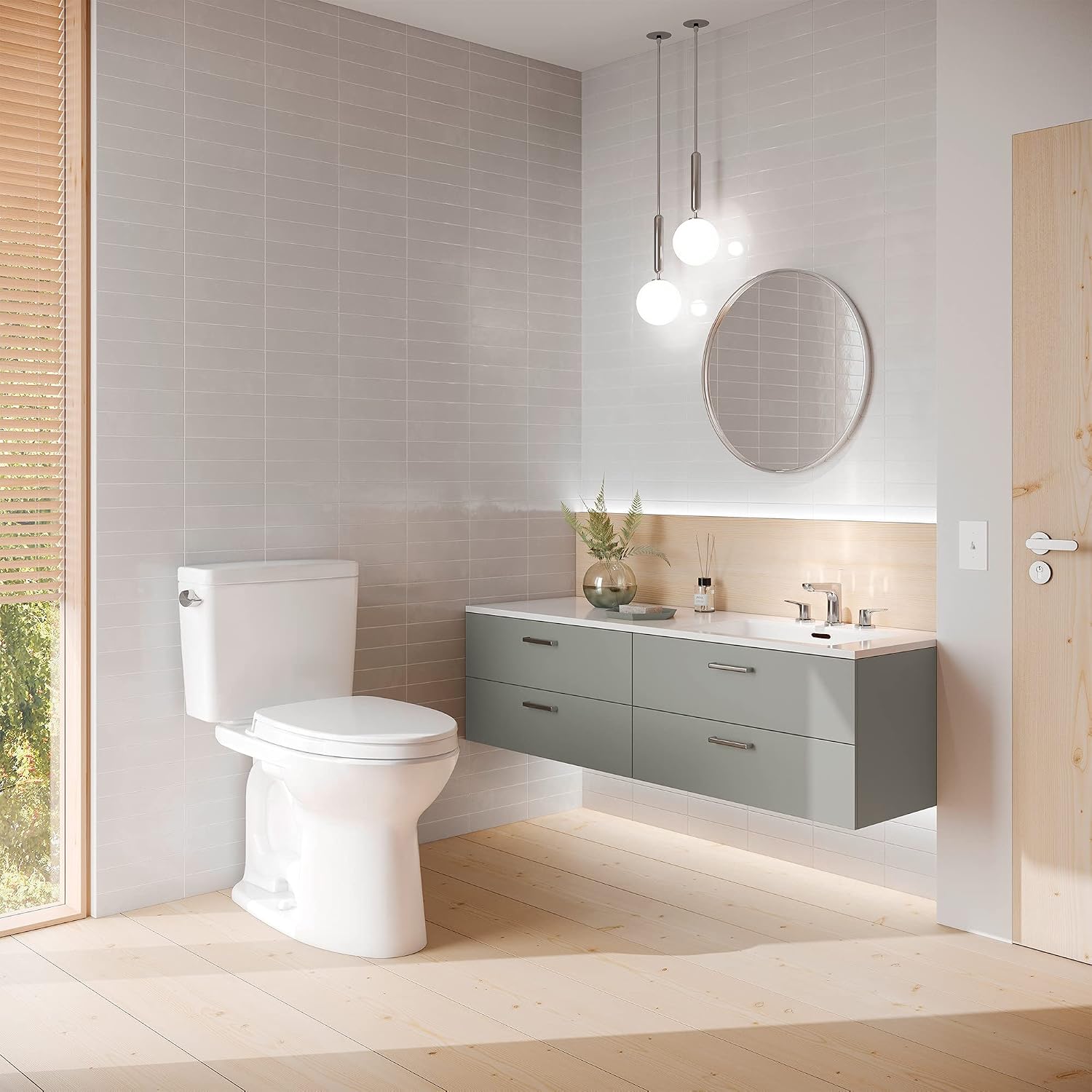 TOTO Drake Two-Piece Elongated 1.6 GPF Universal Height TORNADO FLUSH Toilet with 10 Inch Rough-In, CEFIONTECT, and SoftClose Seat, WASHLET+ Ready, Cotton White - MS776124CSFG.10#01
