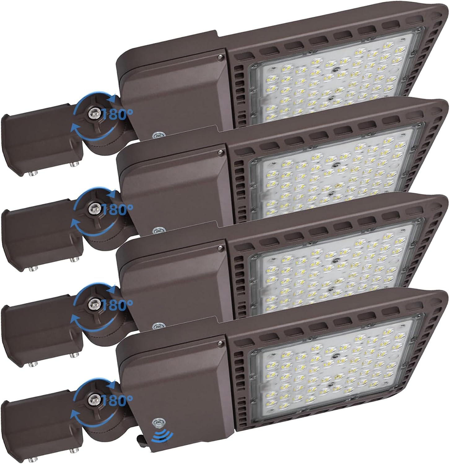 200W LED Parking Lot Lights Outdoor with Dusk to Dawn,28000LM 5000K Commercial Street Shoebox Pole Lighting with Slip Fitter,LED Flood Lights for Stadium Driveway, IP65 Waterproof,ETL Listed 4 Pack