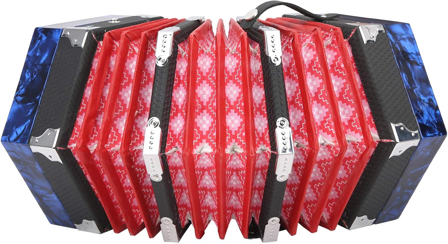 Accordian Instrument Concertina Instrument with an Adjustable Hand Strap with a Bag Professional Accordion Concertina, Accordion for Kids Beginners Adults Musical Instrument Supplies(Royal Blue)