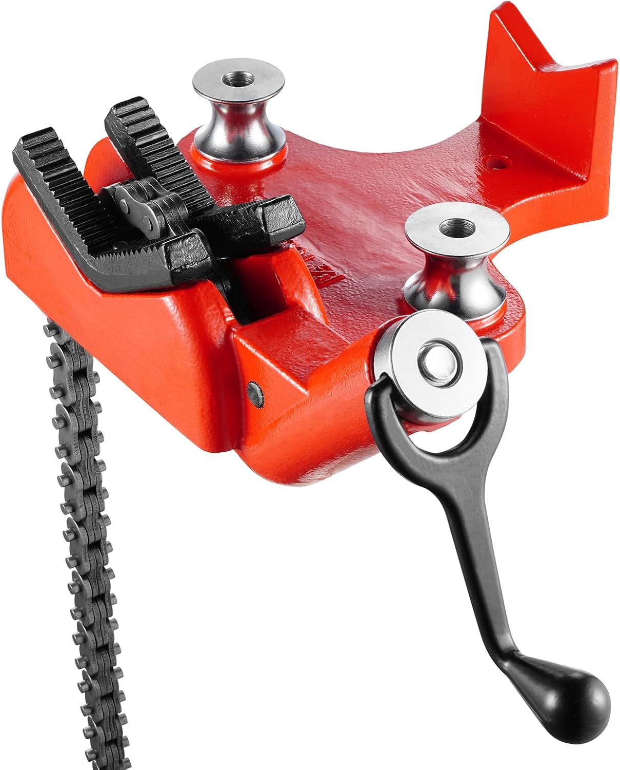 VEVOR Heavy-Duty Pipe Chain Vise, 1/2' - 8' Pipe Capacity, 34.6' Rugged Chain & Cast Iron Base, Industrial-Grade Pipe Clamping for Plumbing, Automotive Repairs, Metalworking