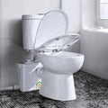 Macerating Toilet with Pump,Compact Two-piece Toilet for Basement for Laundry Sink Shower Included Macerator Pump, Dual-flush Water Tank, Toilet Bowl, Seat Cover, 30ft Vertically Upflush