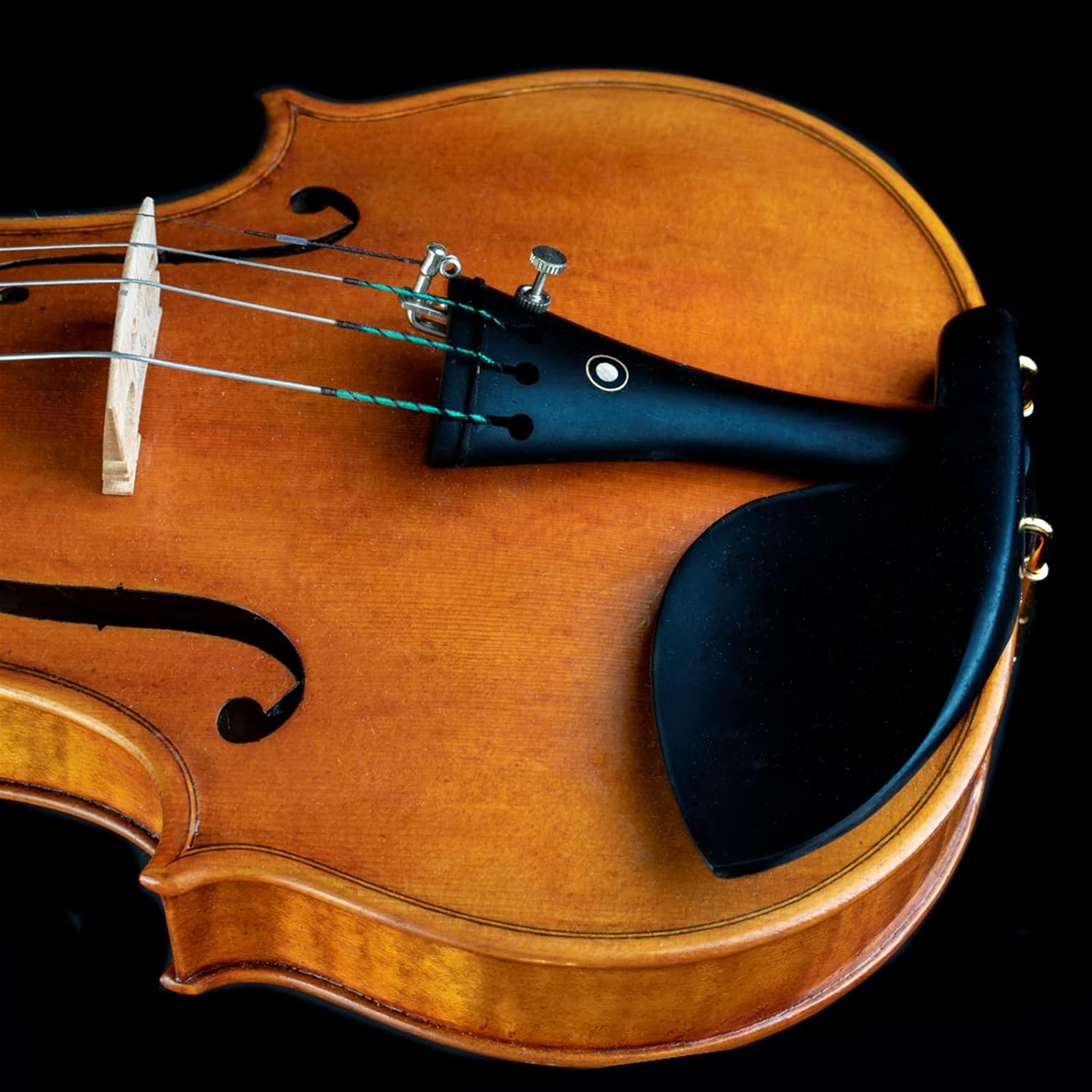 TSTS Beautiful Full Size Violin Fiddle Two Piece Back Flamed Wood Handmade Fiddle Musical Instrument Adults Violins